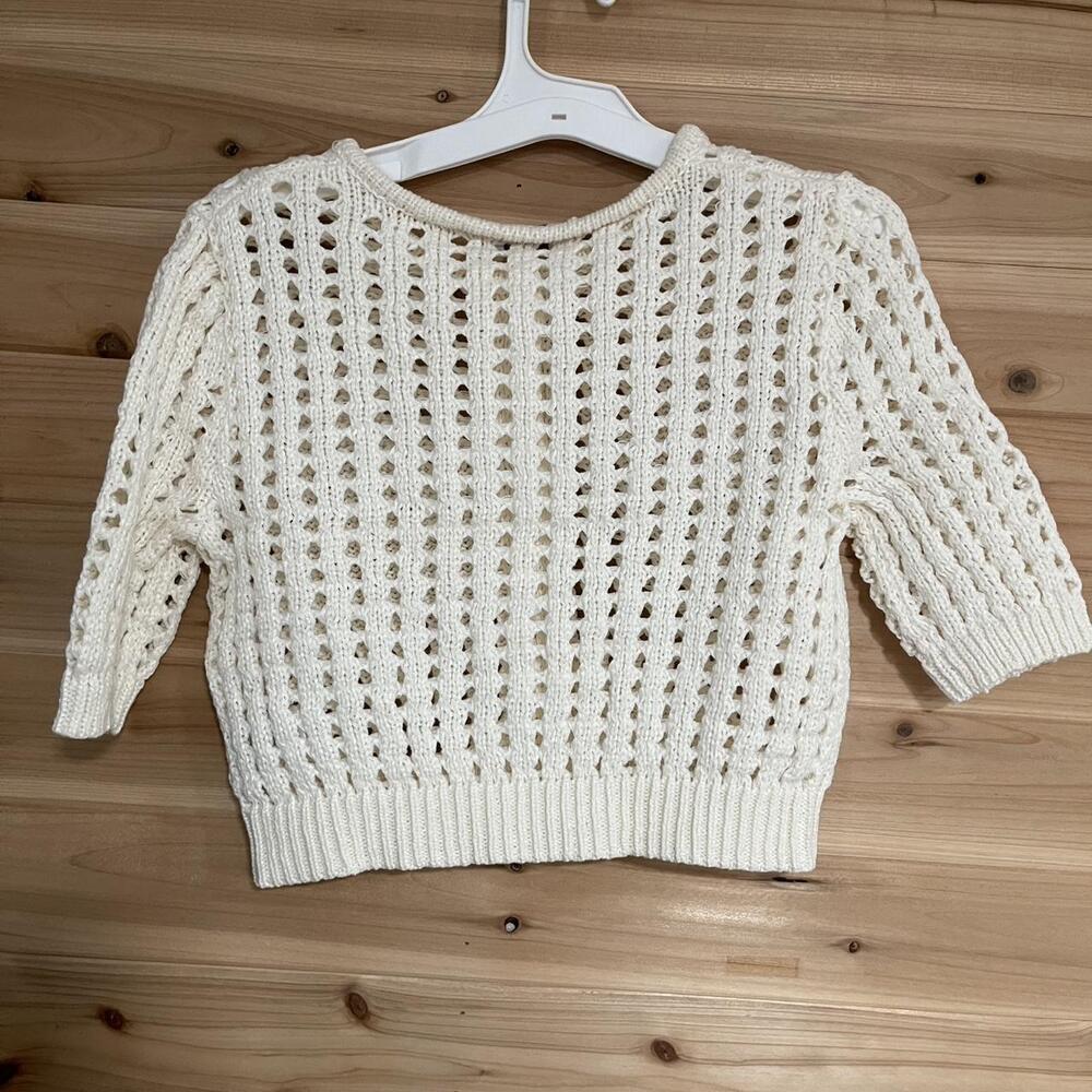 Cream Knit Sweater With Buttons - Picture 5 of 5